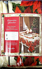 New Benson Mills Christmas Tablecloth Poinsettia Splendor 60 X 84 Holiday Dinner