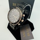 Bulova Marine Star 98b302 Chronograph Black Dial Stainless Steel Men s Watch 45m
