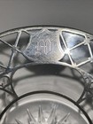 Antique Cut Glass Sterling Silver Plate Monogram M