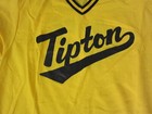 Vintage Baseball Jersey Mens Medium Yellow Black Practice 80s Tipton Iowa