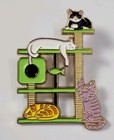 Cat Tree With Cats Lapel Pin 