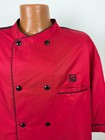 Chick-fil-a Chef Coat Men 2xl Short Sleeve Red Fast Food Employee Uniform Oobe