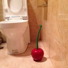 Cherry Toilet Brush   Holder Set  Cute Bathroom Accessories  Space-saving Design