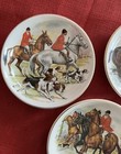 Crown Staffordshire Hunting Scenes  Coasters Trinket Dishes Set Of 3 England