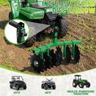 28  Tow-behind Disc Plow Harrow Attachment W 2  Receiver Hitch For Atv utv Green