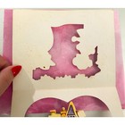 Antique Die-cut Valentine Card     Fire Truck Scene     1920s Lithograph