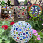 12mm Round Mosaic Tiles For Crafts  7oz Assorted Colors Glass Mosaic Pieces