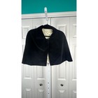 Vintage Black Velvet Capelet Gothic Victorian Evening Wrap S m