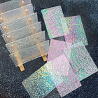 12 Sheets Iridescent Transparent Textured Stained Glass Variety Pack  4 X 6 Inch
