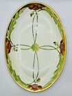 Antique Art Nouveau Poppy Gold Gilding Big Serving Platter 