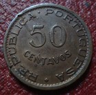 1958 Angola 50 Centavos Iwith Vf-ef Detail