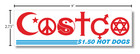Costco  coexist    1 50 Hot-dog Vinyl Bumper Sticker