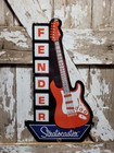 Vintage Fender Porcelain Sign Old Stratocaster Guitar Music Instrument 30  Strat
