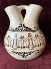 Navajo Style Pottery Wedding Vase 6 5    Hand Painted Figures Southwestern Art