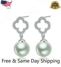 Women Fashion 925 Silver Plated Crystal Ear Stud Earrings Lab-created