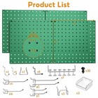 68 Pcs Heavy Duty Metal Pegboard With Hooks Wall Garage Tool Storage Kitchen