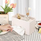 Tissue Box Cover With Storage Tray Rectangular Tissue Holder beige
