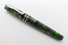 Handmade Green Swirl Alumilite Fountain Pen With Nib Monteverde Crocodile Ink