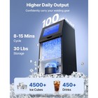 Uimoso 100lb 24h Commercial Ice Maker Bar Restaurant Cube Machine 30lb Storage