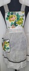 Vintage Bib Apron With Pocket Sheer Fabric W  Flowers Roses Grannycore