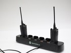 Lot Of 2 Motorola Rdu4100 10-channel 2-way Radio With 6-bank Multi-unit Charger