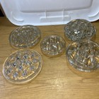 5 Vtg Clear Glass Flower Frog Lot Floral Arranging Flowers- Read