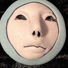 Vintage Artist Signed Ceramic Clay 3d Moon Face Brooch Pin 1   