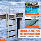 Aluminum Dock Ladder Boat Dock Ladder 66 9-78 9in Height Adjustable 5 Step