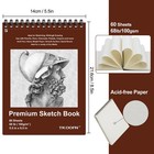 5 Pack Sketch Book 5 5  8 5 Inch  Spiral Pad 300 5 5  X 8 5   5