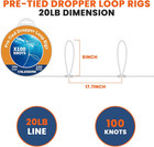 20lb 100knots Pre-tied Dropper Loop Fishing Rig  18  Spacing  5 5  Loop Size  Id