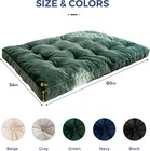 Maxyoyo 6  Futon Mattress Full Size  Velvet Thick Futons Full  Olive Green 