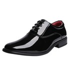 Men s Dress Shoes Patent Leather Tuxedo Classic Lace-up Formal Oxford Shoes Size