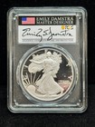 2024-w Proof Silver Eagle Pcgs Pr70 Dcam First Day Issue Emily Damstra Signed 