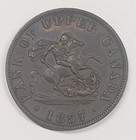 Au  Rb 1857 Die Breaks Cracks On Reverse Bank Of Upper Canada Half Penny Token