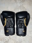 Hit N Move 24 Oz Black gold Boxing Gloves Hook And Loop Conditioning Weighted