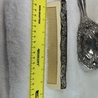 Vintage Ornate Hair Brush   Comb Set Silver Plated Vanity Set