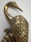 Vintage Brass Crane Bird Figurines     Pair Of Mid-century Decorative Statues