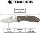 Spyderco Tenacious Brown G-10 Cpm M4 Plain Edge C122gbnm4p Folding Knife