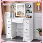Led Vanity Set   Led Strips Lights Makeup Desk Mirror Dressing Table Dresser New