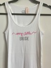 Victoria   s Secret Sexy Little Bride Rhinestone Bling White Tank Top Medium Nwt