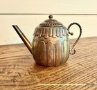 Antique German 800 Solid Silver Miniature Teapot-crown   Moon Hallmark