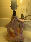 Vintage Circa 1950s Pink Gold Ceramic Lamp Mid Century Modern Infinity Design
