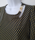 Michael Kors Women s Round Logo Top Flutter Sleeve Size S Navy