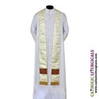 Metallic Gold Cope   Stole Set With Ihs Embroidery capa Pluvial chape far Fronte