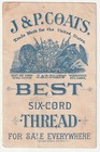 C1880s Chop-a Nose Day Rhyme   J p Coats Sewing Thread Victorian Trade Card