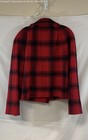 Talbots Red Black Plaid Wool Alpaca Double Breasted Peacoat Jacket 16 Nwt