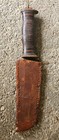 Vintage Us Military Wwii Era Waterman Egw Knife With Leather Grip