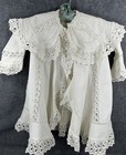 Antique Girl Child Coat Cotton White Lace Edwardian 1890 Original Stunner 