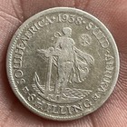 South Africa British 1938 One Shilling Silver Rare Very Nice Condition Lm