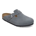 Birkenstock Boston Gray Suede Leather Soft Footbed Clogs